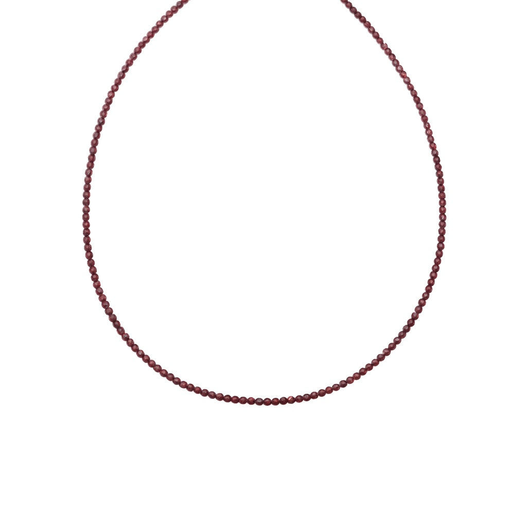 Edelsteen ketting mini - Granaat - Innerlijke kracht - Zilver