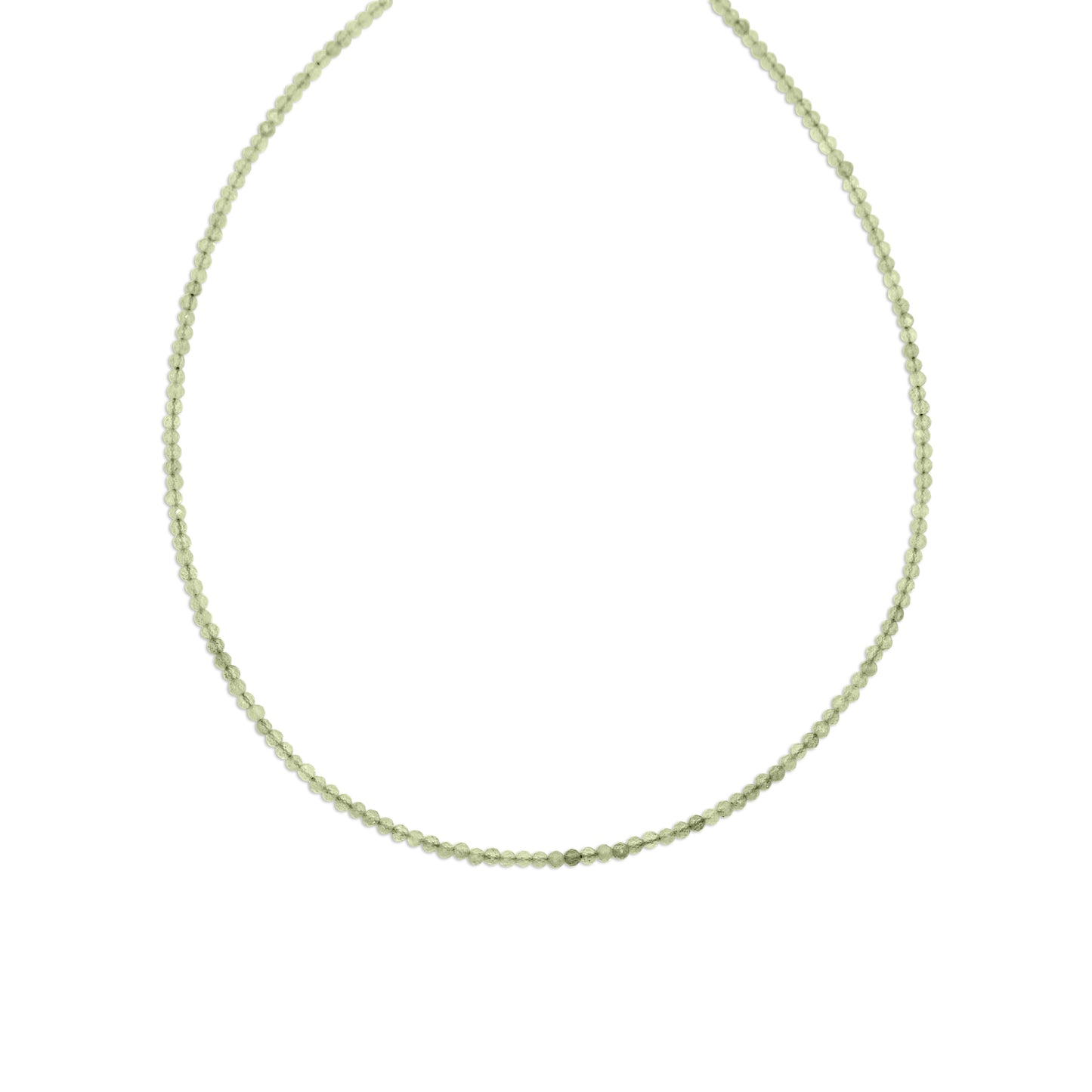 3 MM Edelsteen ketting - Olivijn - Zilver