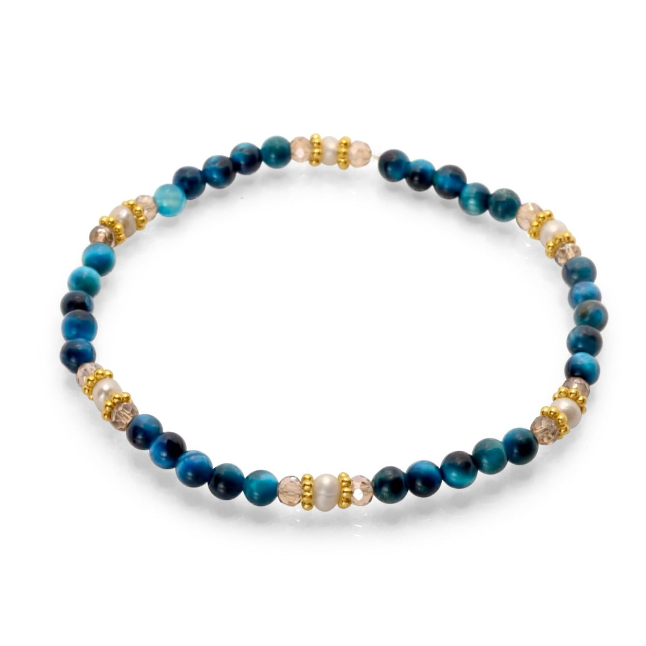 Edelsteen armband - Blauwe Tijgeroog
