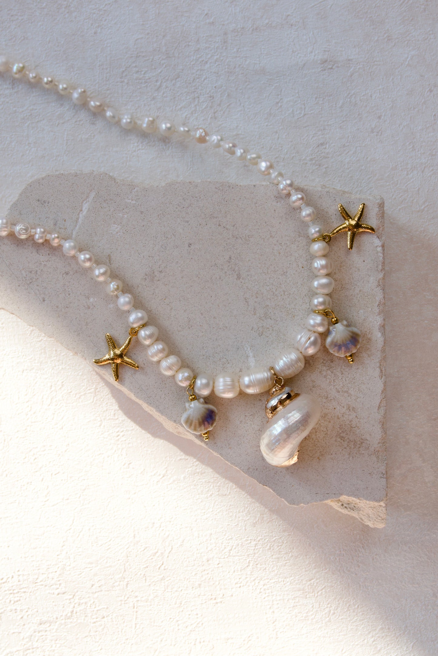 Parel ketting - Zoetwaterparels - Goud