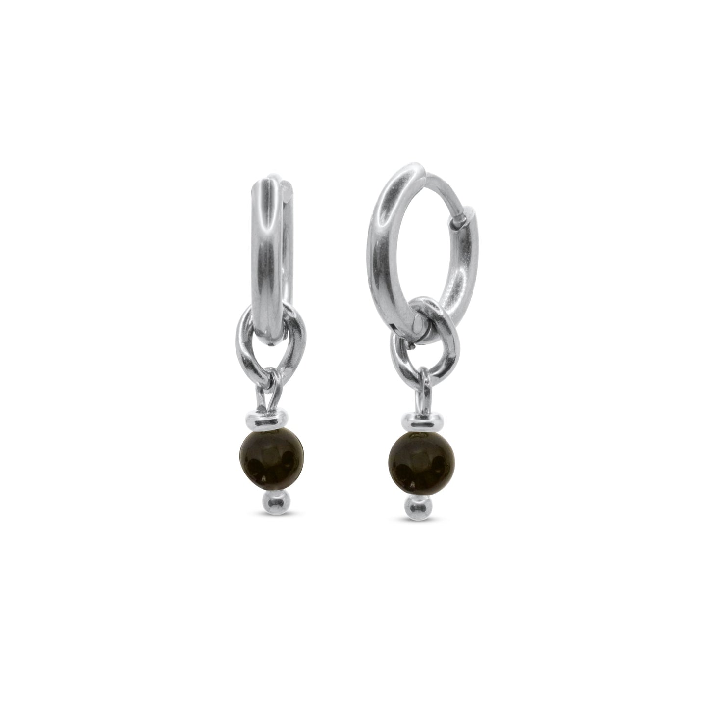 Edelsteen oorbellen mini - Zand Obsidiaan - Bescherming