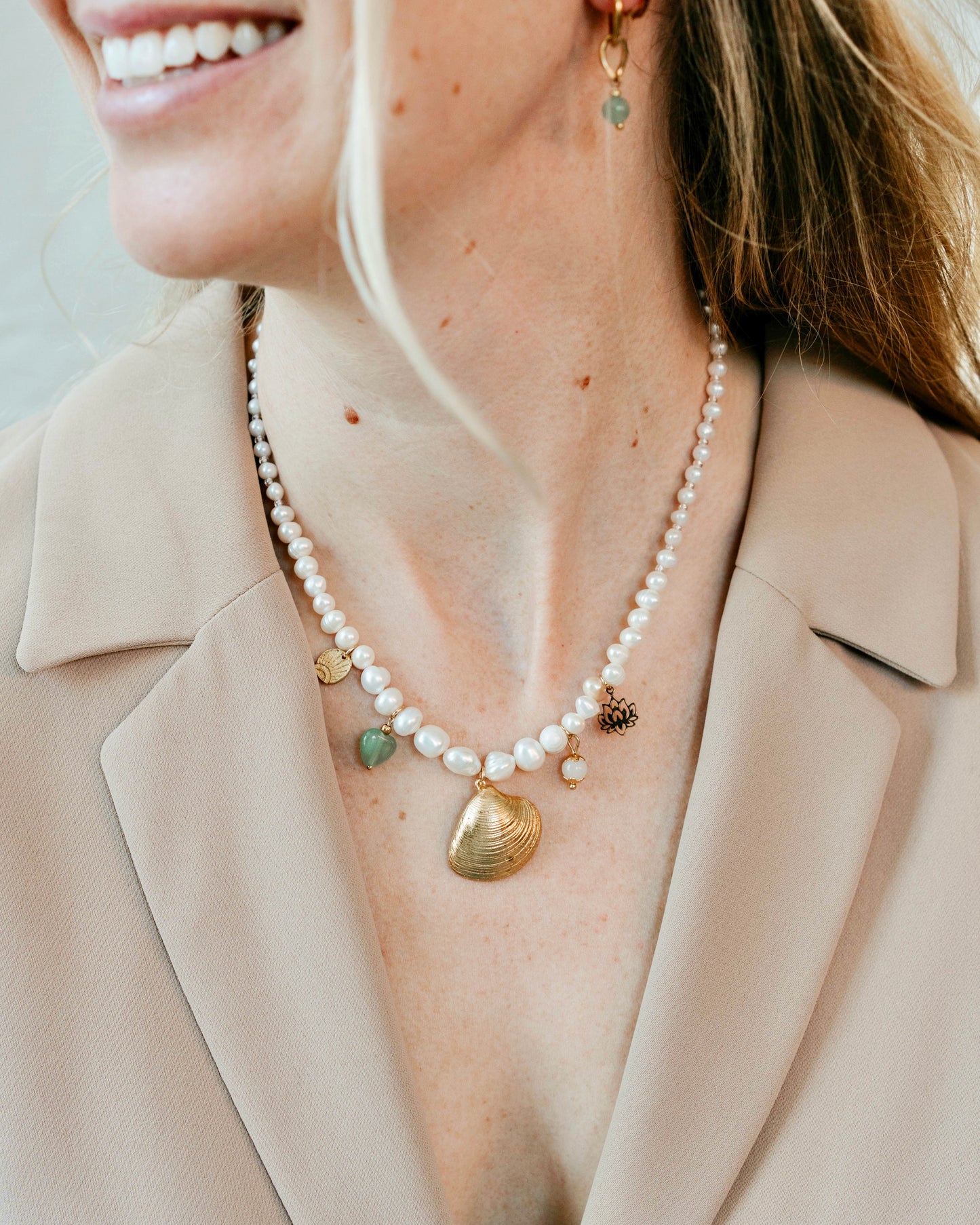 Parel ketting - Zoetwaterparels - Zilver