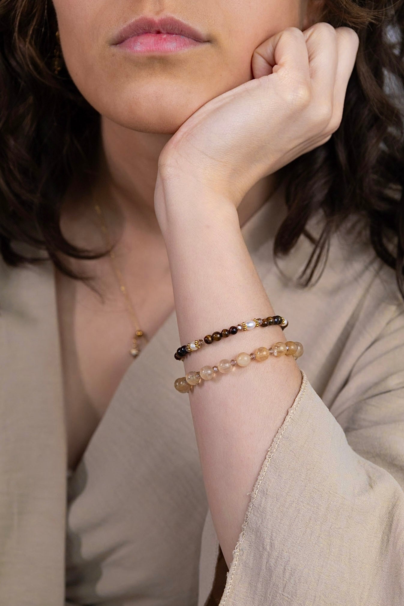 Edelsteen armband - Tijgeroog