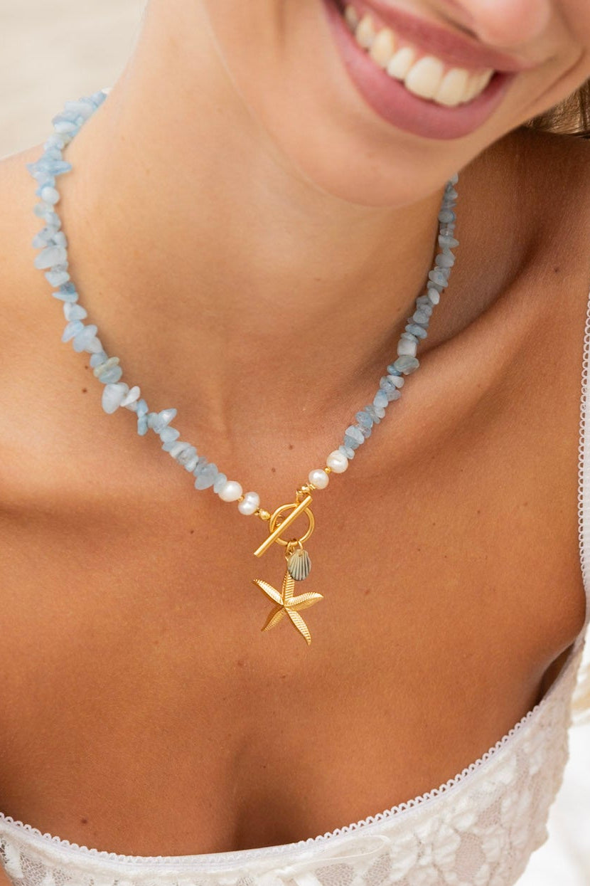 Edelsteen ketting - Aquamarijn