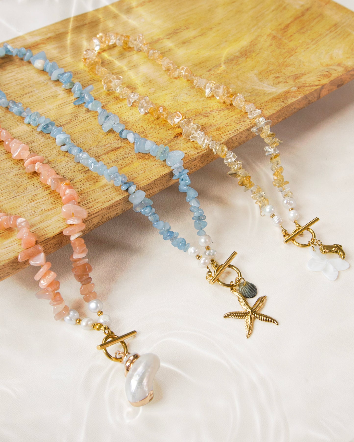 Edelsteen ketting - Zonnesteen - Zelfvertrouwen