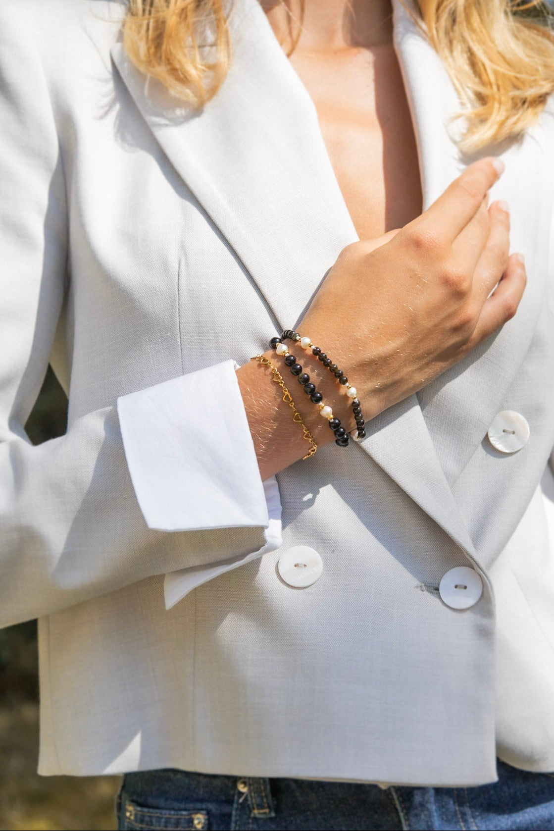 Edelsteen armband - Zand Obsidiaan
