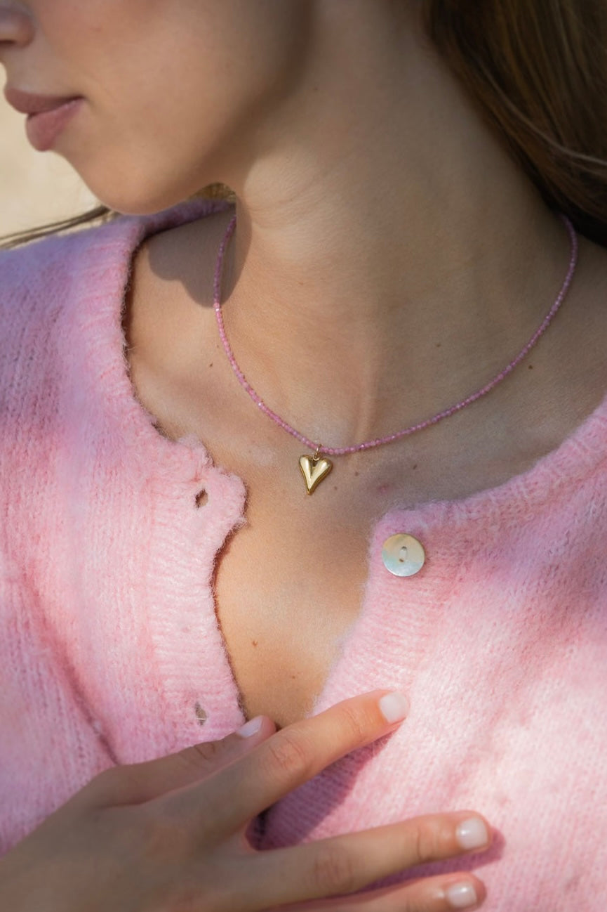 3 MM Edelsteen ketting - Toermalijn - Goud