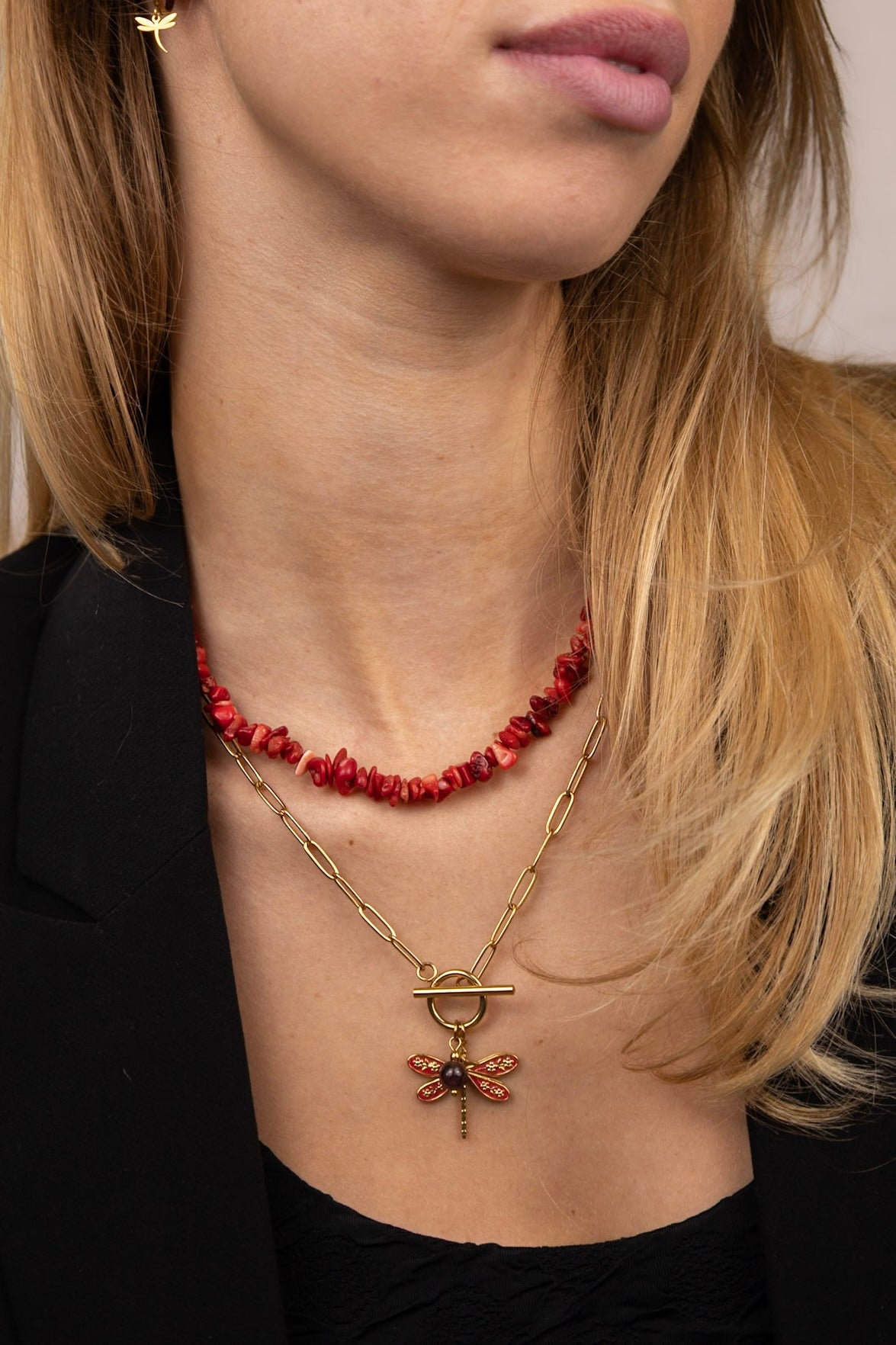 Edelsteen ketting - Rood Koraal