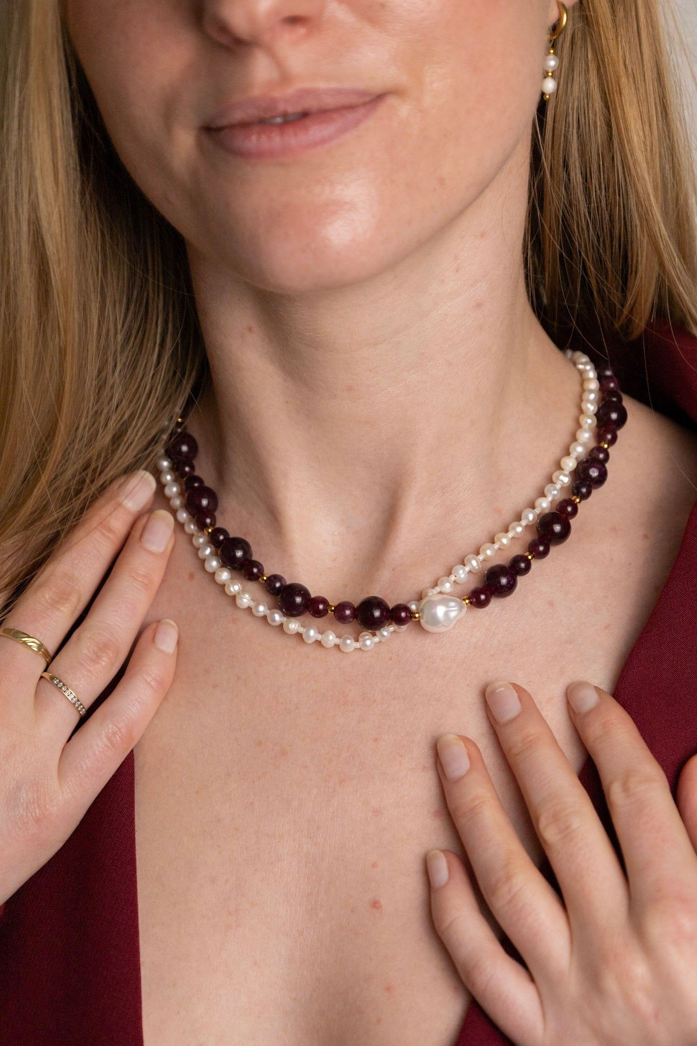 Edelsteen Ketting W25/26 - Cherry Granaat - Kracht