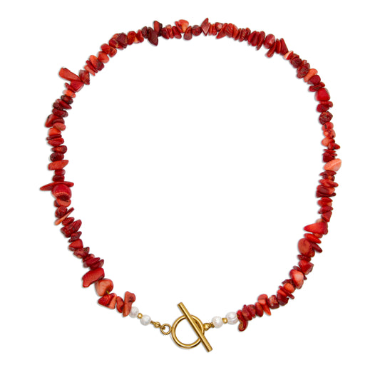 Edelsteen ketting - Rood Koraal