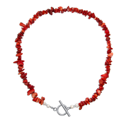 Edelsteen ketting - Rood Koraal