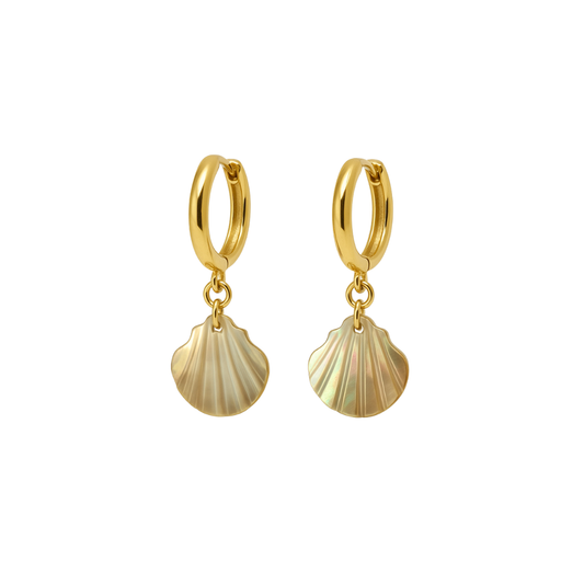 Symbolische Oorbellen – Donker parelmoer schelpjes