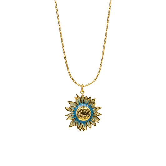 Bedelketting - Zonnebloem - Blauw