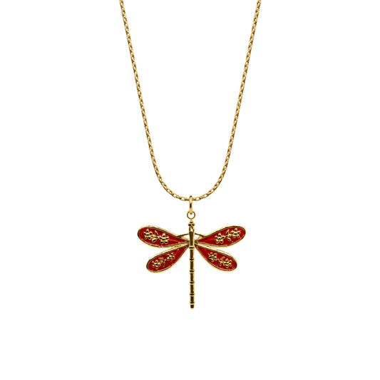 Bedelketting - Libelle - Diep rood
