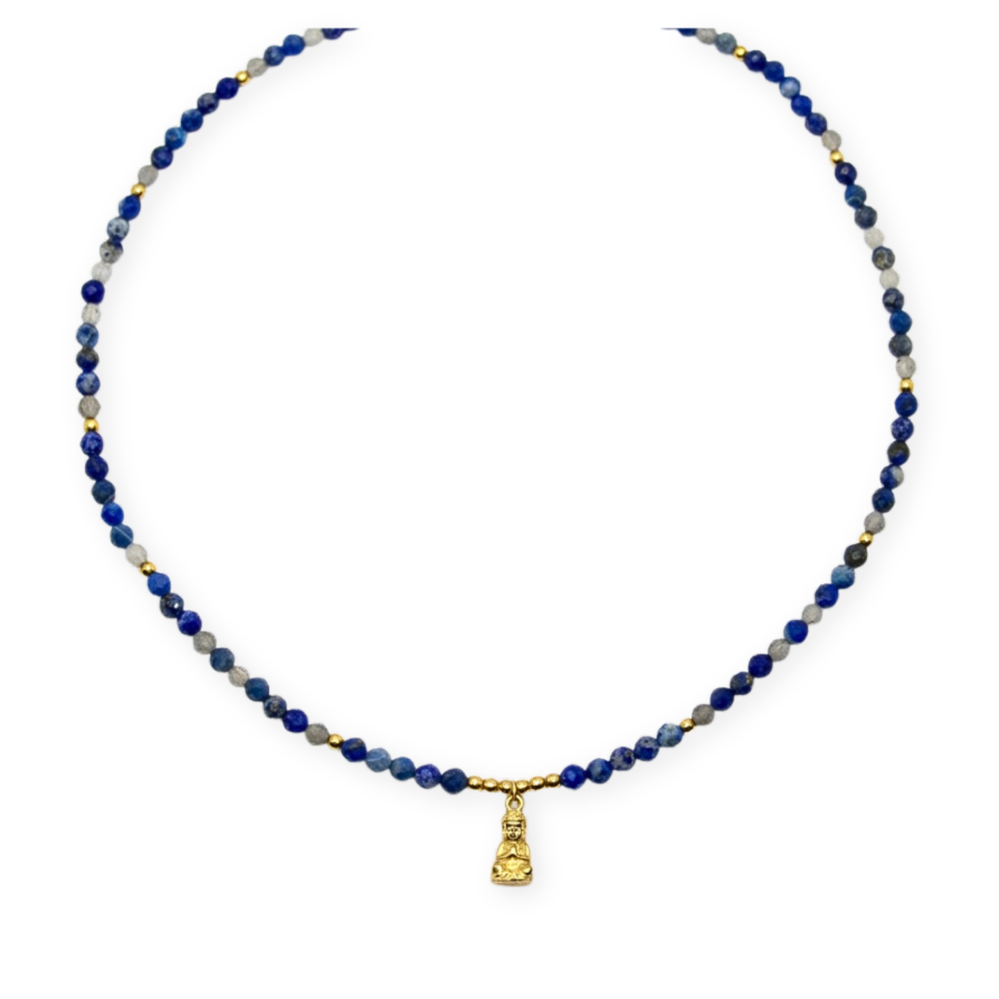 Buddha X Edelsteen Ketting – Lapis Lazuli & Labradoriet