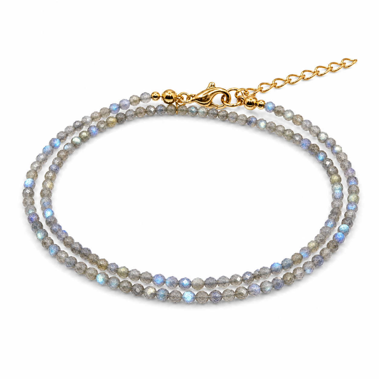 Dubbele edelsteen armband – Labradoriet