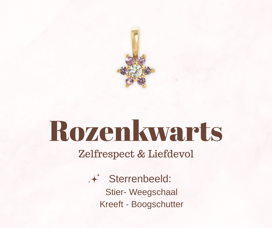Geboortesteen bloem - Rozenkwarts - Liefdevol