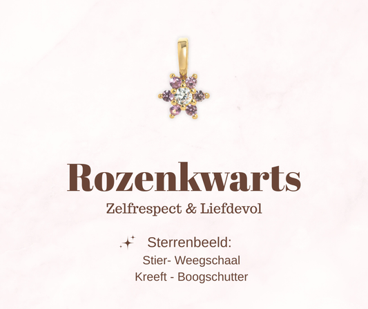 Geboortesteen bloem - Rozenkwarts - Liefdevol