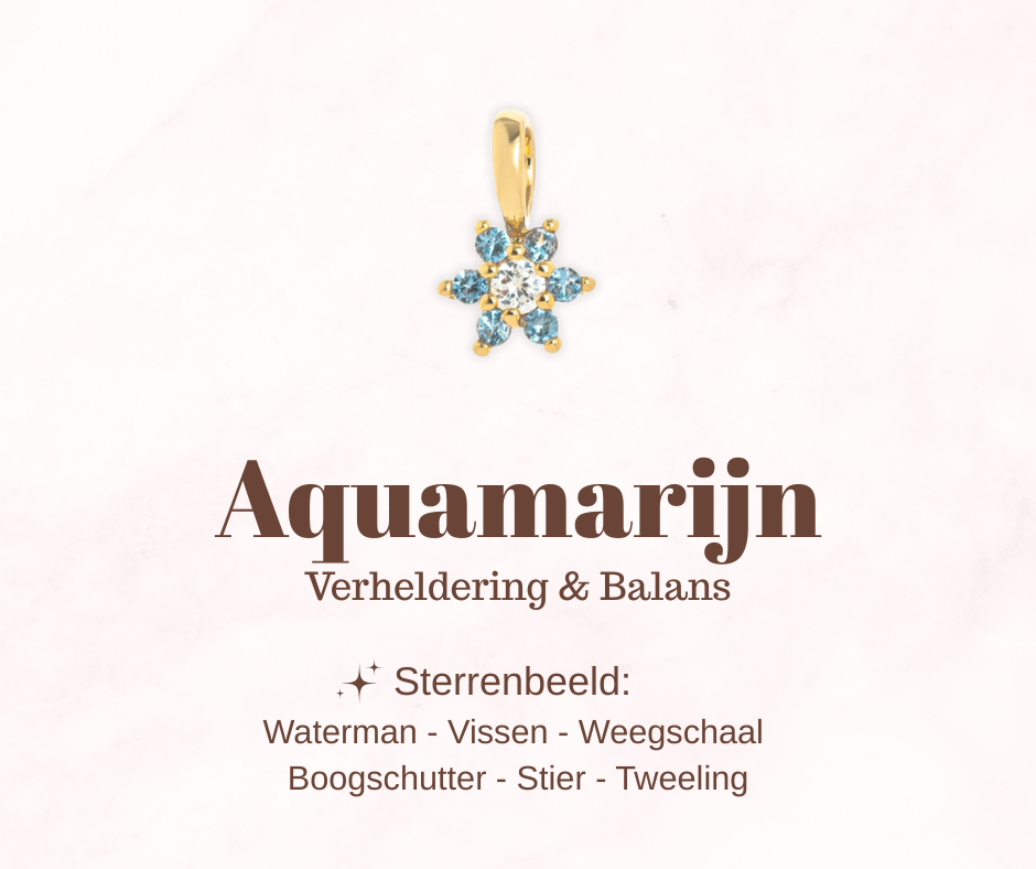 Geboortesteen bloem - Aquamarijn - Kalmerend