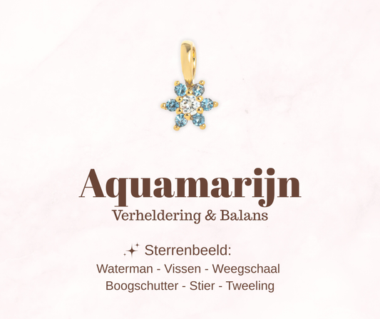 Geboortesteen bloem - Aquamarijn - Kalmerend
