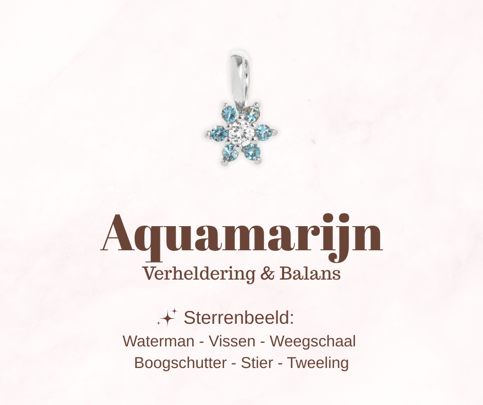 Geboortesteen bloem - Aquamarijn - Kalmerend
