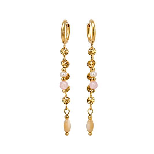 Sunshine oorbellen - Rozenkwarts