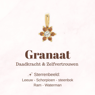 Geboortesteen bloem - Granaat - Innerlijke kracht