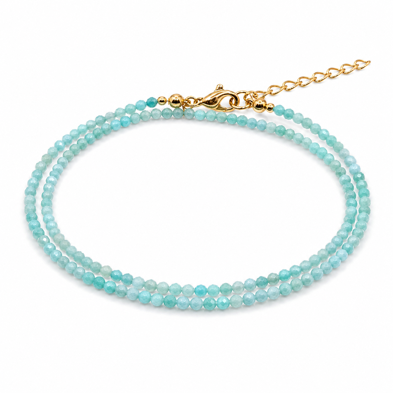 Dubbele edelsteen armband – Amazoniet