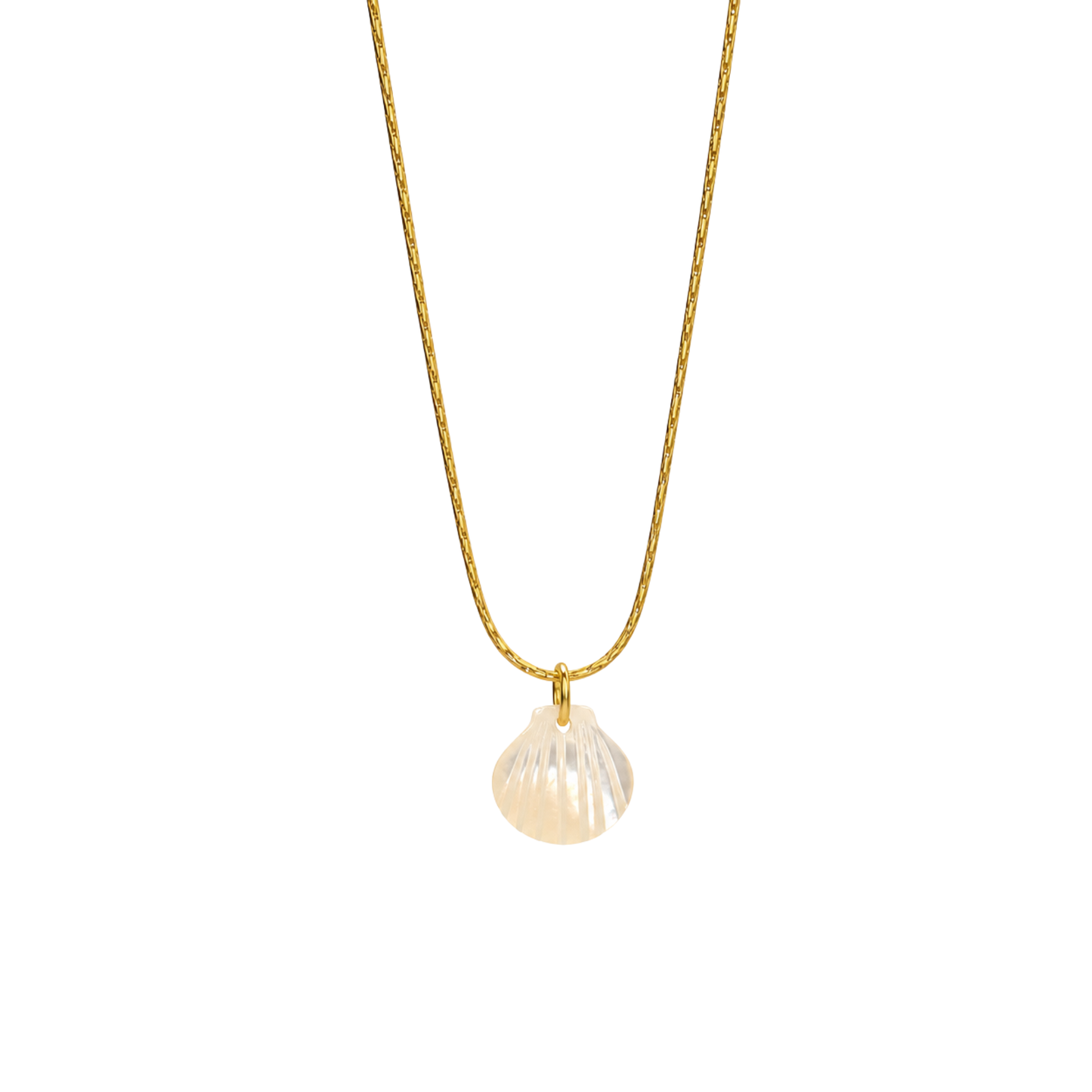 Bedelketting - Parelmoer schelp - Beige