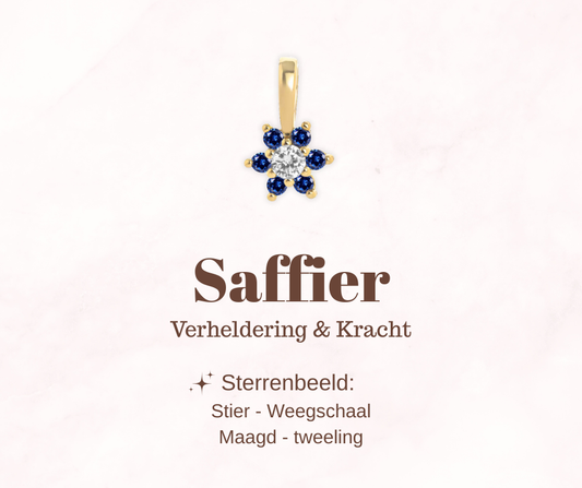 Geboortesteen bloem - Saffier - Verhelderend