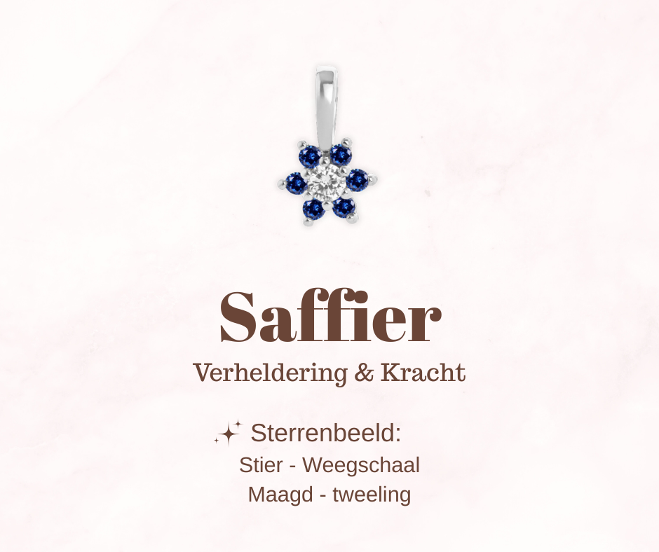Geboortesteen bloem - Saffier - Verhelderend