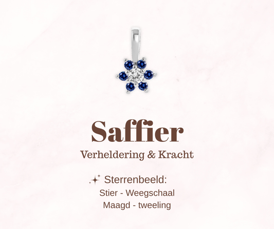 Geboortesteen bloem - Saffier - Verhelderend