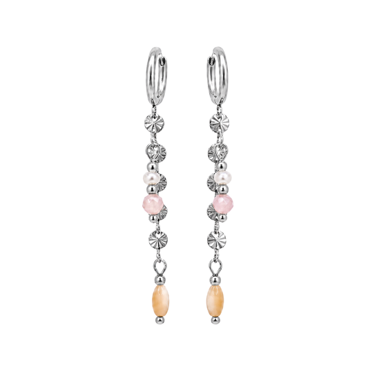 Sunshine oorbellen - Rozenkwarts