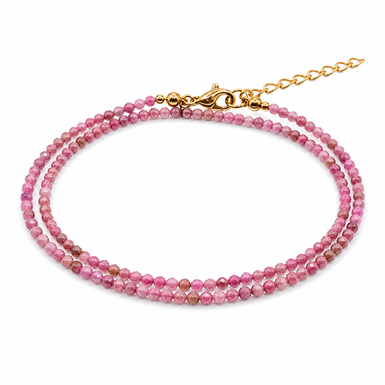 Dubbele edelsteen armband – Toermalijn