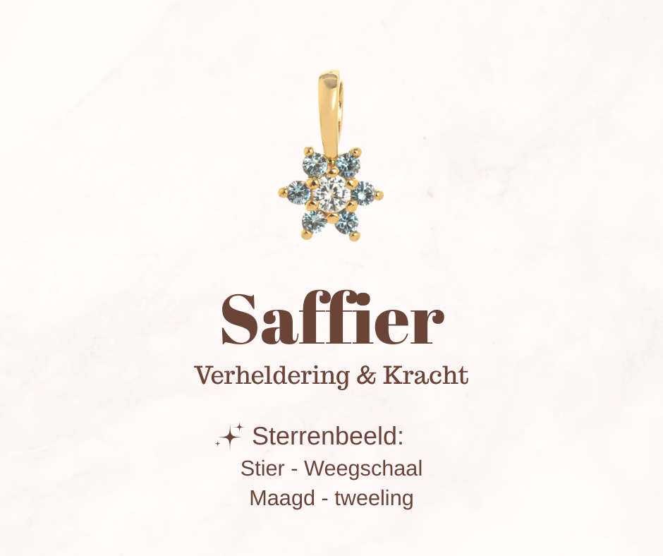 Geboortesteen bloem - Saffier - Verhelderend