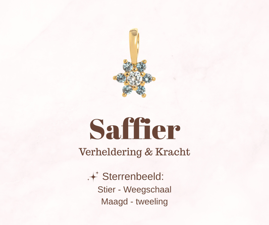 Geboortesteen bloem - Saffier - Verhelderend