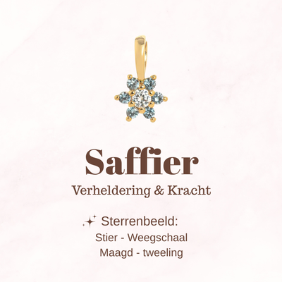 Geboortesteen bloem - Saffier - Verhelderend