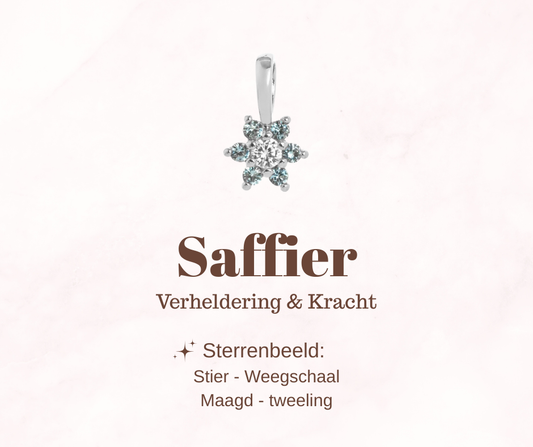 Geboortesteen bloem - Saffier - Verhelderend