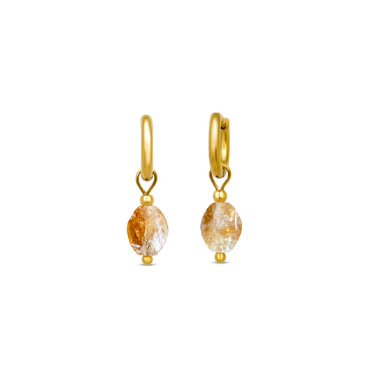 Edelsteen Oorbellen - Facet - Citrien - Levensvreugde