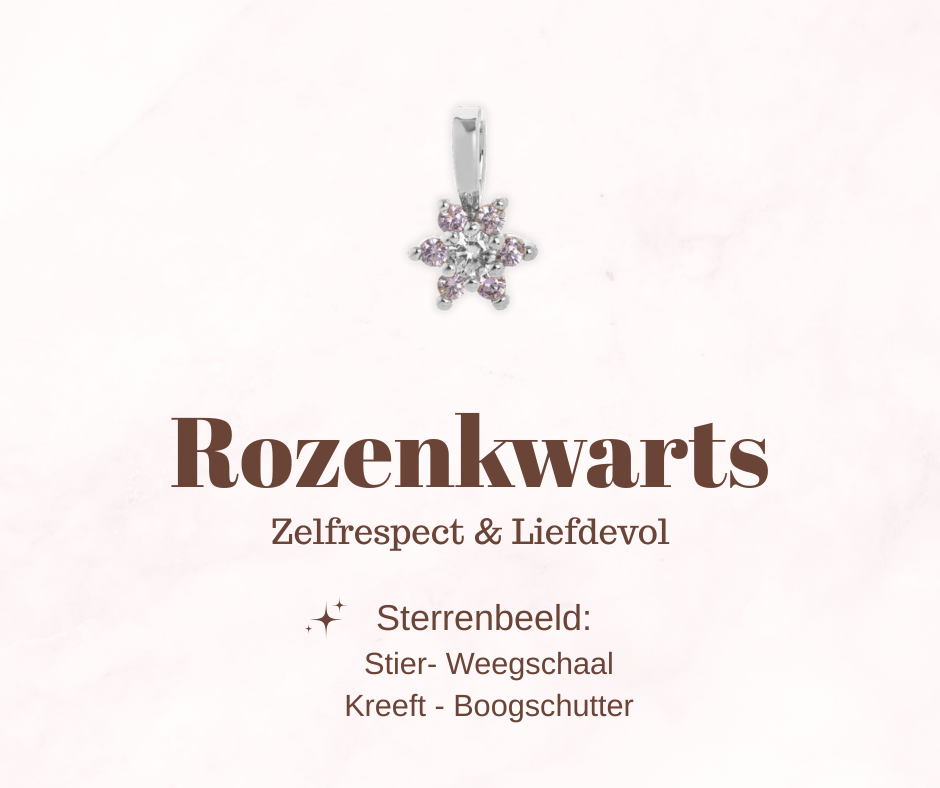 Geboortesteen bloem - Rozenkwarts - Liefdevol
