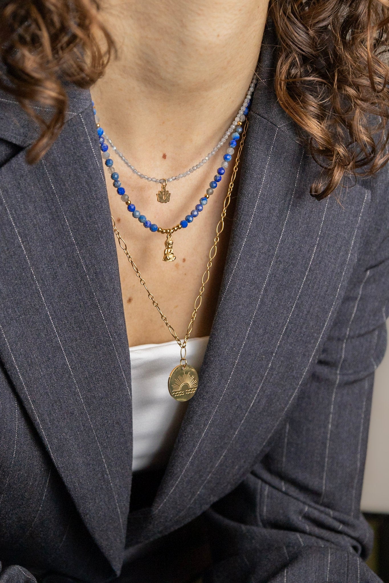 Buddha X Edelsteen Ketting – Lapis Lazuli & Labradoriet