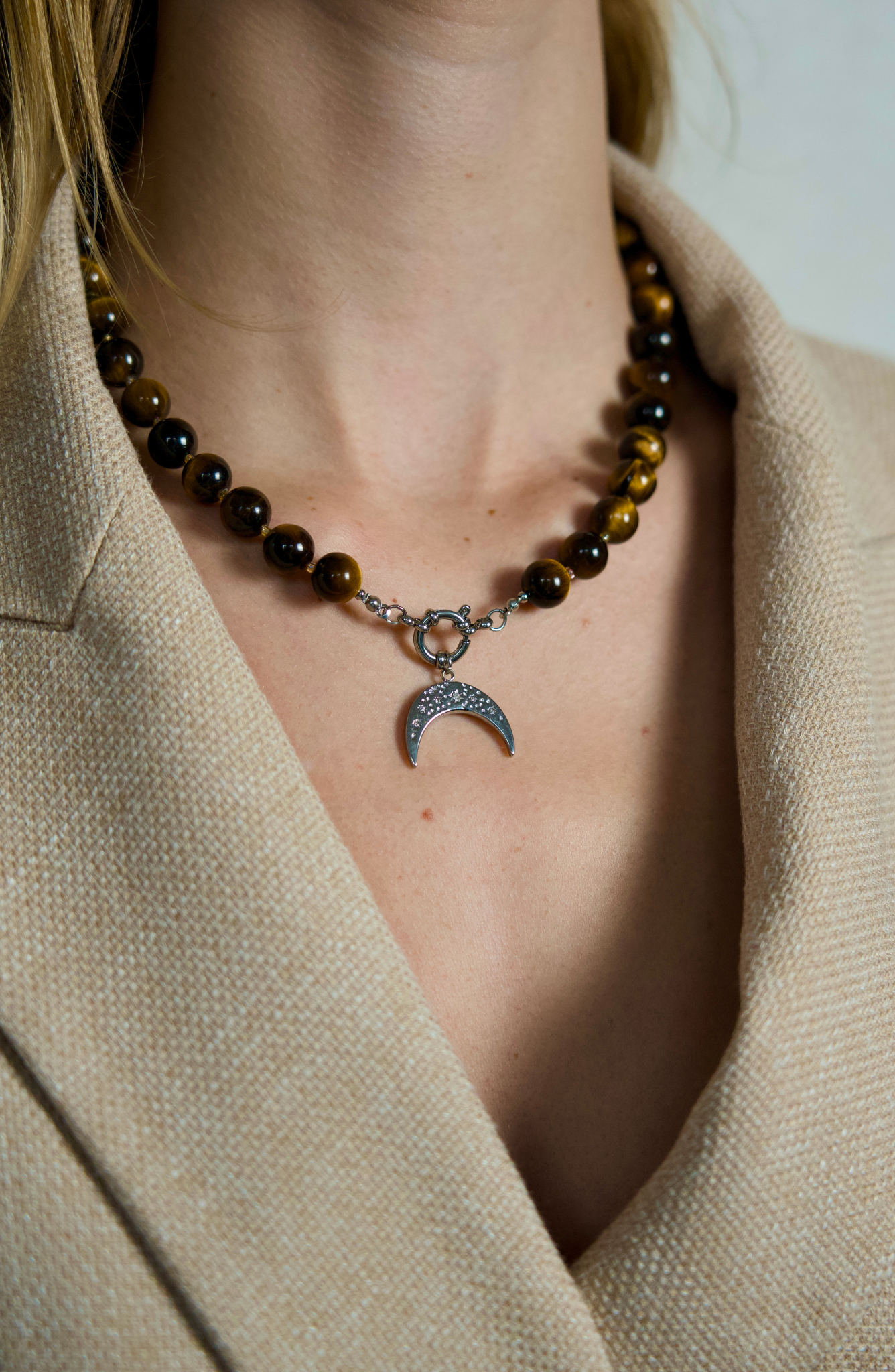 Edelsteen ketting - Tijgeroog - Aarding