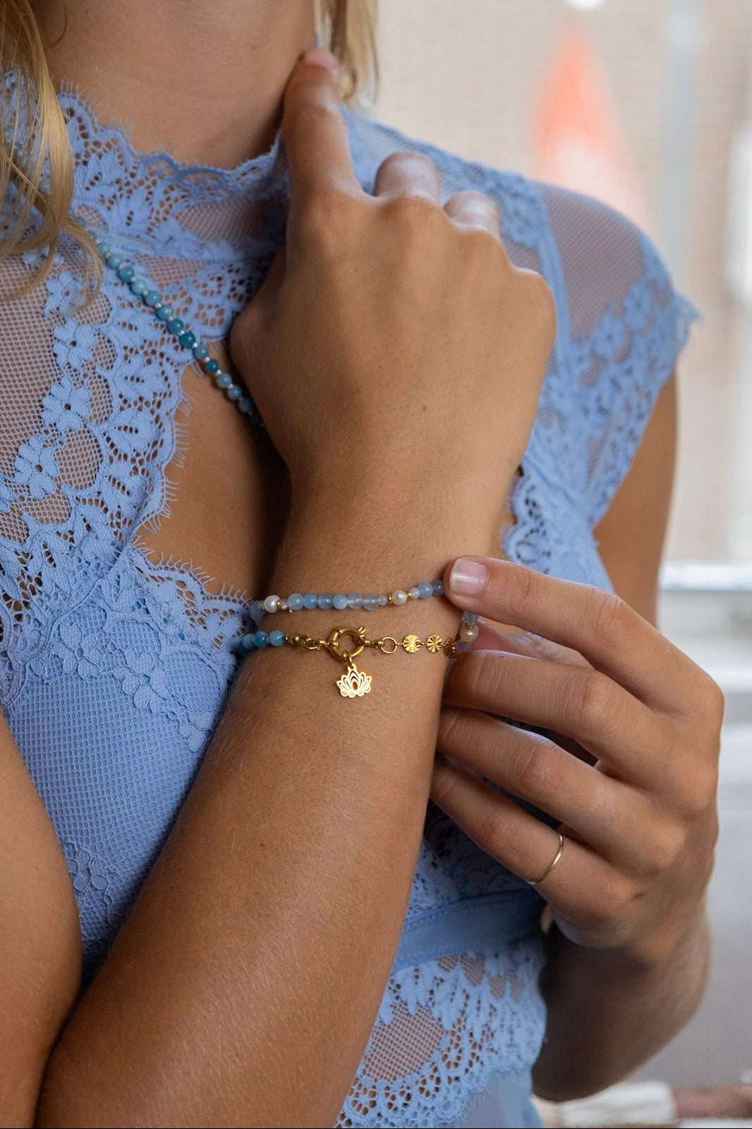 Edelsteen armband - Aquamarijn