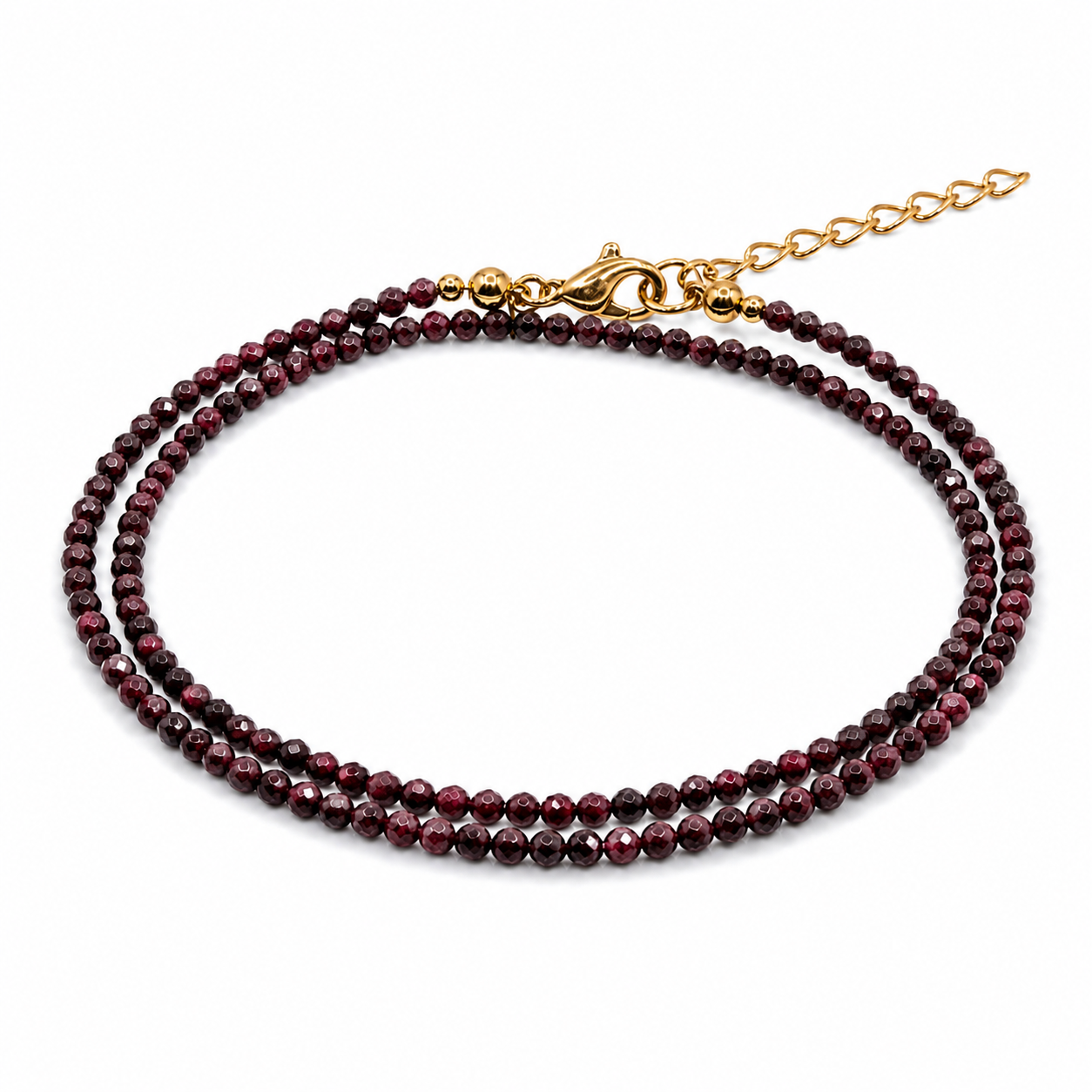 Dubbele edelsteen armband – Granaat