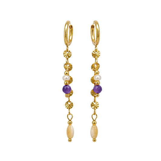 Sunshine oorbellen - Amethist