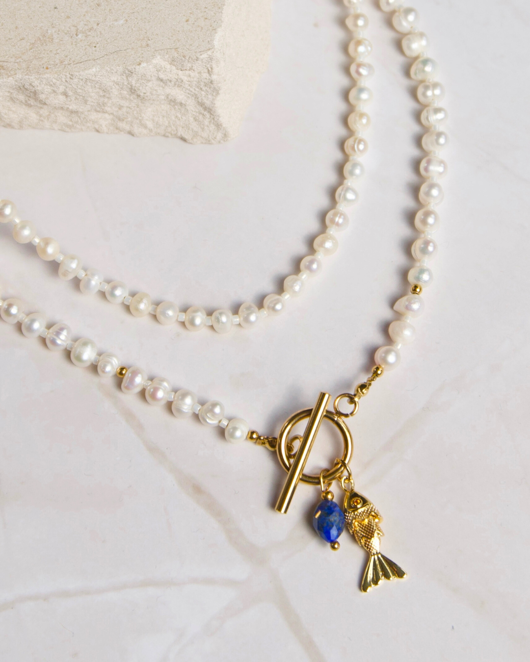 Dubbelen Zoetwaterparel Ketting