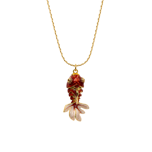Bedelketting - Statement vis - Rood