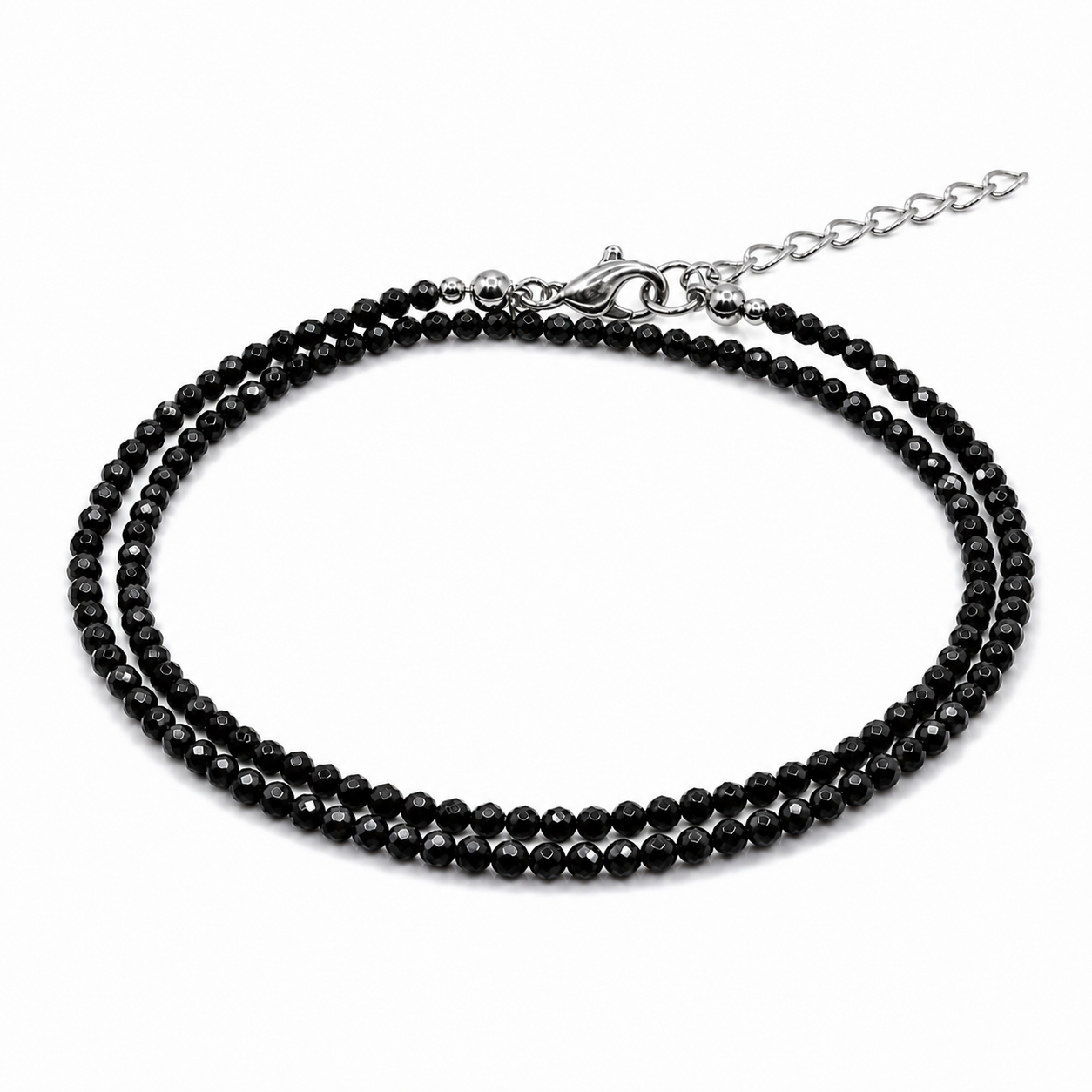 Dubbele edelsteen armband – Obsidiaan