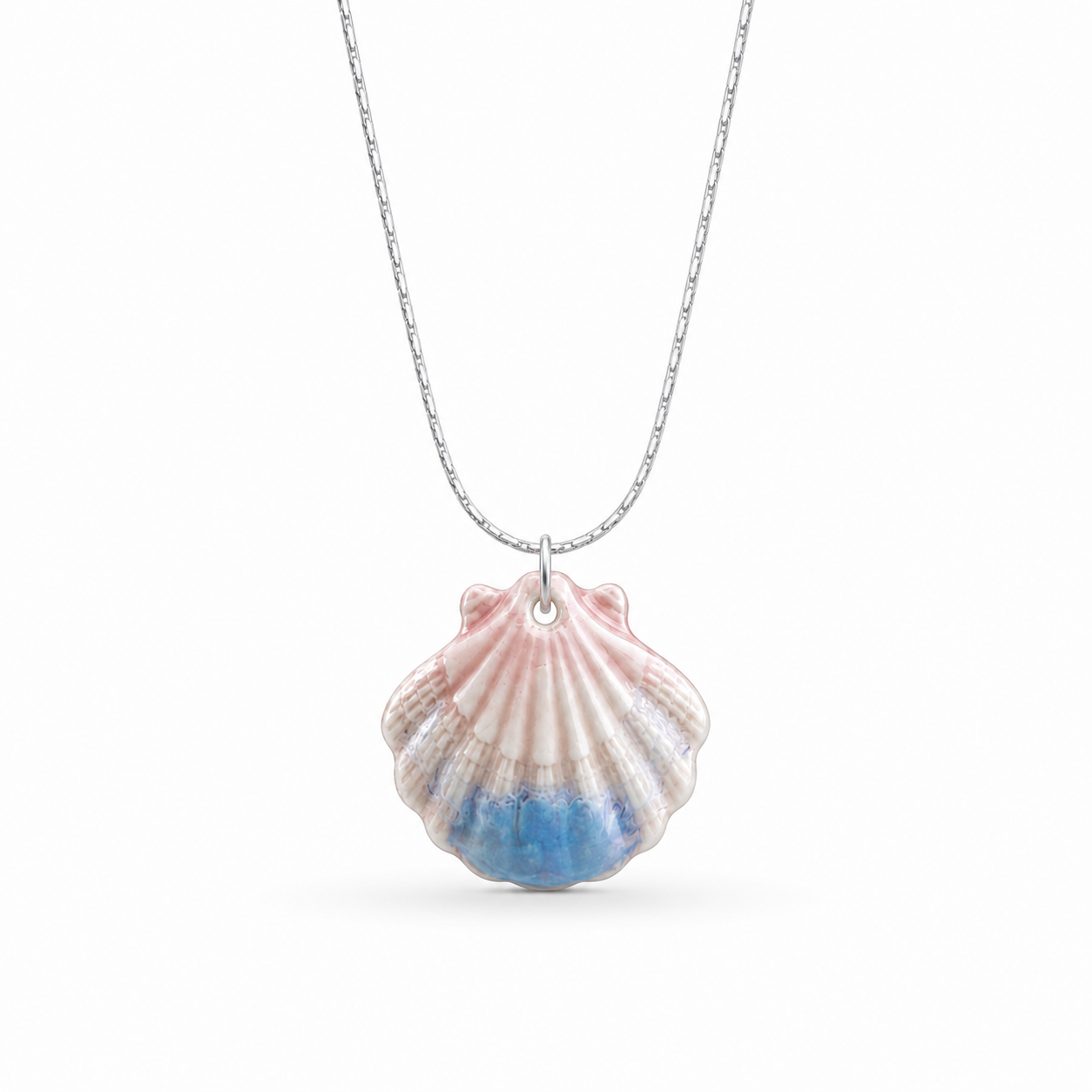 Bedelketting - Keramiek schelp - Roze