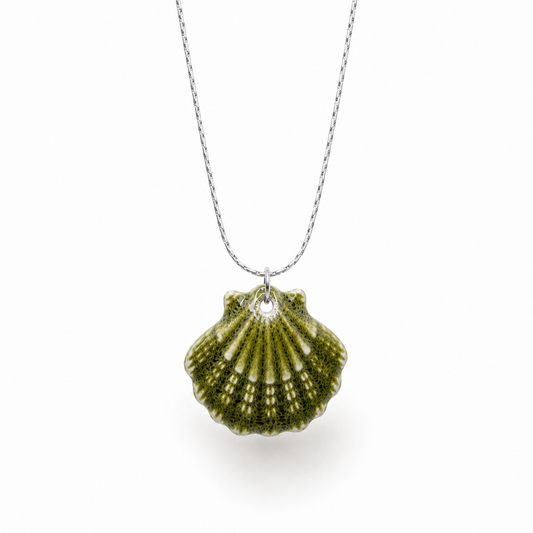 Bedelketting - Keramiek schelp - Groen